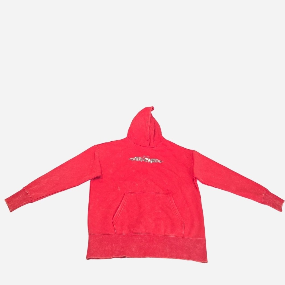 PUMA-TECH -X Women's Red Acid Wash (Faded) Fleece Hoodie Women's Size Small